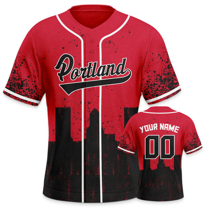 Custom 3D Graffiti Red Black-White Authentic Baseball Silhouette Jersey